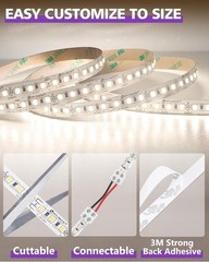 Super Bright 16.4ft Neutral White LED Tape Light, 600 LEDs, Listed Efficiency
