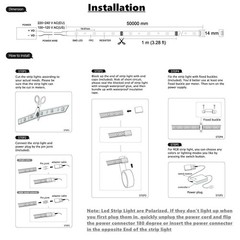 Iekov Rgb Led Strip Light Ac 110-120V Flexible/Waterproof/Multi