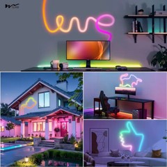 5V 6.56ft WS2811 USB RGB Neon LED Light Strip Home Decor 360 Round Reticulate