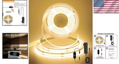 Super Bright Warm White COB LED Strip – Kitchen Illumination