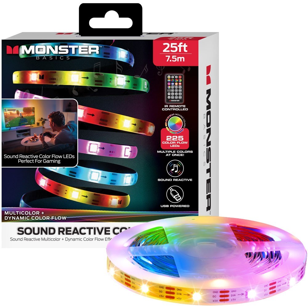 Monster 25 Ft. IR Remote Controlled RGB-IC LED Indoor Light Strip