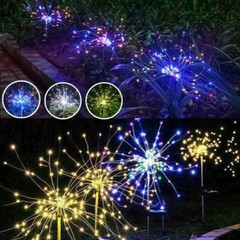 LED Solar Fairy Firework Lights Outdoor Garden Decor Waterproof Path Lawn Lamp