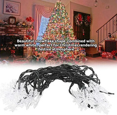 12M Solar Snowflake LED String Lights Fairy Lights Garland Outdoor New Year Chri