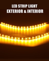 Car Led Strip Lights 12″ Connectable Amber LEDs Light Strips for Cars Motorcy…