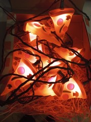 Pizza To Glow Blow Mold String Lights By Primal Lite, Original Box, Working