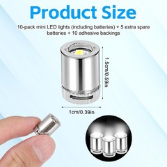 Unbranded Mini LED Lights, Cold White, 10pcs, 1.5x1cm, for Model Doll, DIY
