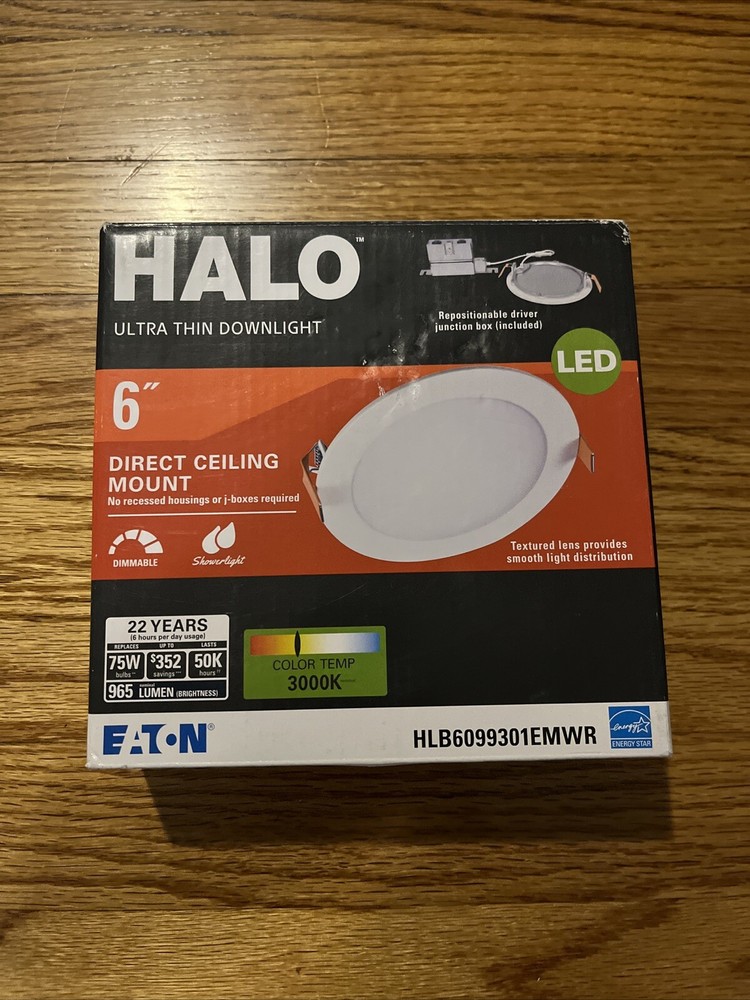 Halo 6” 3000K Color Temperature Canless Recessed Integrated LED Kit – New