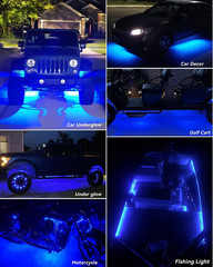 Car Led Strip Lights 24″ Connectable Blue Led Light Strip for Cars Boat Marine G