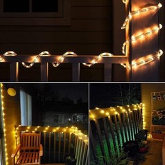 Solar-Powered String Lights Outdoor,Tube Lights for Garden, Patio & Pool Decor