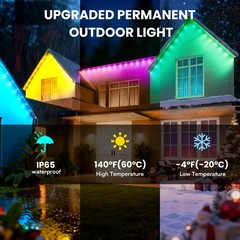 LED Permanent Outdoor Lights 60M, 24V Bluetooth RGB with APP & Remote Control