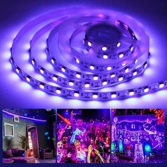 iNextStation UV Black LED Light Strip USB, 2M/6.6ft 5V 120 Non-Waterproof