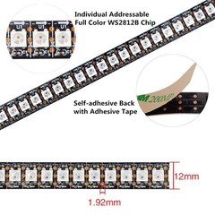 WESIRI WS2812B LED 3.2ft 144LEDs Non-waterproof IP30, RGB (Red, Green, Blue)