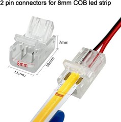 Elegant 12 Pack 8mm Solderless LED Connectors with 19.68ft Cable – Modern Design