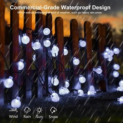 Solar Powered String Lights Waterproof, 39FT 60 LED Outdoor Solar String Ligh…