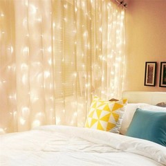 300 LED Curtain Lights String 9.8*9.8FT USB Powered Waterproof Twinkle Wall Ligh