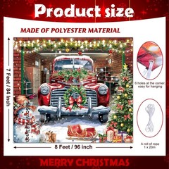 Christmas Garage Door Banner Cover Decorations,7 x 8 Ft Red Truck 7′ x 8′