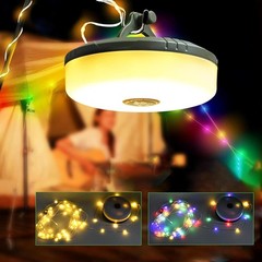 33ft Rechargeable Portable LED Camping String Lights Tent Fairy Lights RGB+Warm