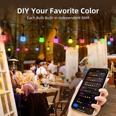 5 Pack LED Smart Wifi LED Outdoor Strings Light Dimmable 60 Bulbs 7W LOT (5) 94′