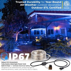 Assorted Sizes Blue LED Rope Lighting Thick Outdoor Christmas Xmas Tree