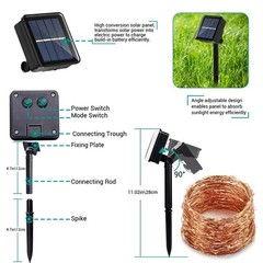 Joomer Solar Fairy Lights 2 Pack Total 80FT 240LED Lights Warm White Copper Wire