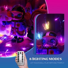 Butterfly Fairy Lights for Bedroom Curtain Ceiling Wall Decor USB Plug-in 120…