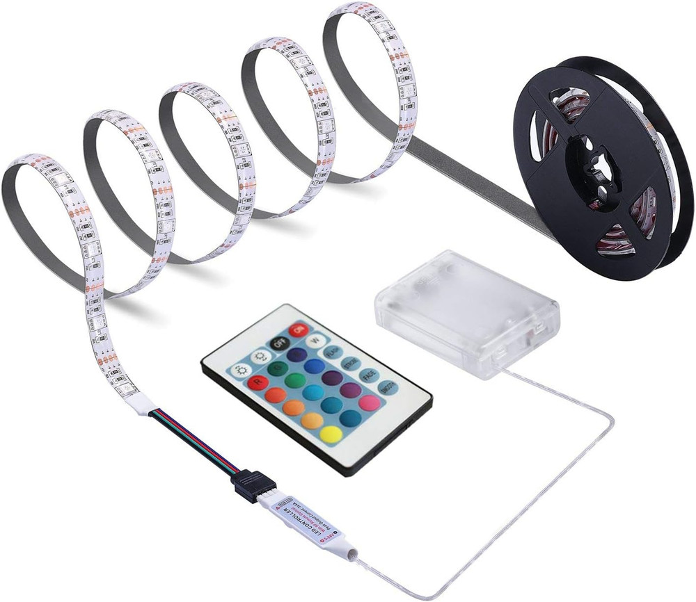 Battery Powered LED Strip Lights: Wire-Free DIY Decor – 2M with Reomte