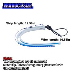 UHANBUT 2PCS 12 Inch Car LED Strip Lights, 30CM/White&Amber, White&Amber