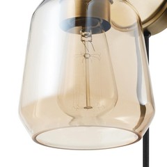 Globe Electric 51715 1-Light Plug-In Or Hardwire Wall Sconce Matte Brass Smoked