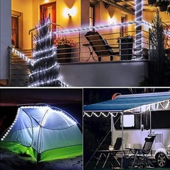 Solar 50-300LED Powered Fairy String Rope Strip Lights Outdoor Garden Patio