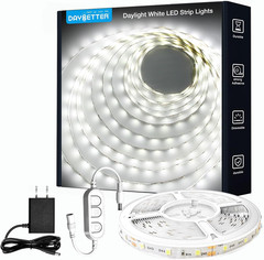 DAYBETTER White LED Strip Light, 20 Ft Dimmable Bright Rope Lighting, 6500K 24V