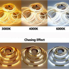 5M 24V COB CCT Running LED Strip Light Chasing Flexible Tape Light for Home Car