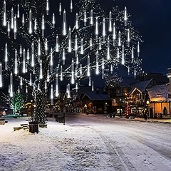 Outdoor Meteor Shower Christmas Lights 192 LED Falling Rain Drops