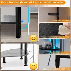 Corner Shelf Light Strip LED Music Sync Adjustable Smart Light Unit Space Saver