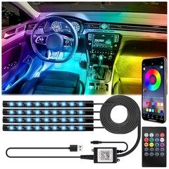 5V LED Strip Lights for Cars with USB Adapter, Car Interior LED Lights,