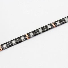 5M 5050 SMD RGB 300LEDs Strip Light Non-Waterproof Black PCB+Controller+DC Power