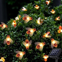 50 LED Solar Powered Bee String Lights Outdoor Yard Garden Decor Waterproof Lamp