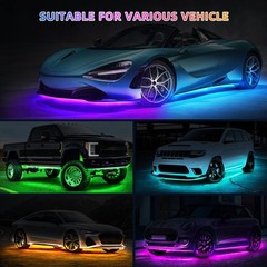 4 Pcs RGB Underglow LED Lights for Cars Truck SUV Golf Cart UTV ATV, 12V Wate…