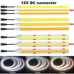 5V 12V 24V COB LED Strip Light 3mm 5mm 8mm Flexible Tape Cabinet Kitchen Lights