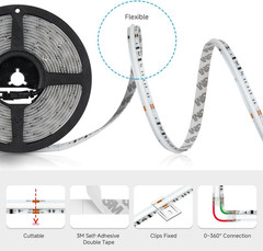 WS2811 Dual IC RGBCCT FCOB COB LED Strip,Ul Listed High Density Chasing IC RGB L