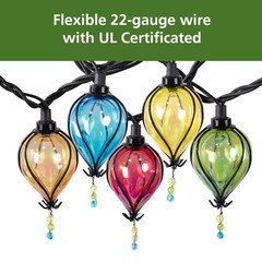 (2pack)10ct7.4ft Multi-color Balloon Shape Plastic LED Tear Drop Outdoor String