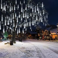 Outdoor Meteor Shower Christmas Lights 192 LED Falling Rain Drops