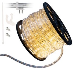 Assorted Size 1/2″ Thick Warm White LED Rope Lighting Outdoor Christmas Tree