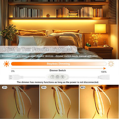 LED Strip Lights 6Ft, Warm White COB LED Light Strip USB Powered, Dimmable 2700K