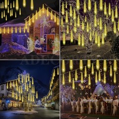 Christmas Lights Outdoor, Certified Falling Rain Drop Light 8 Tubes 192 LED …