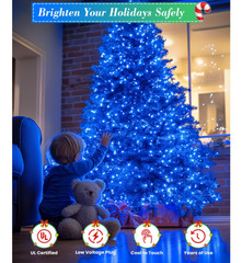Guirnalda de luces LED azules de 355 pies con 900 luces, perfecta para árboles e