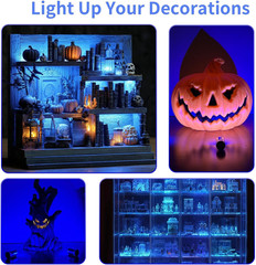 12 Pack Mini LED Lights, Blue Light Small LED Lights Battery Powered for Crafts,