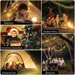 2Pack 4IN1 Portable Camping String USB Lights Rechargeable waterproof Tent Lamps