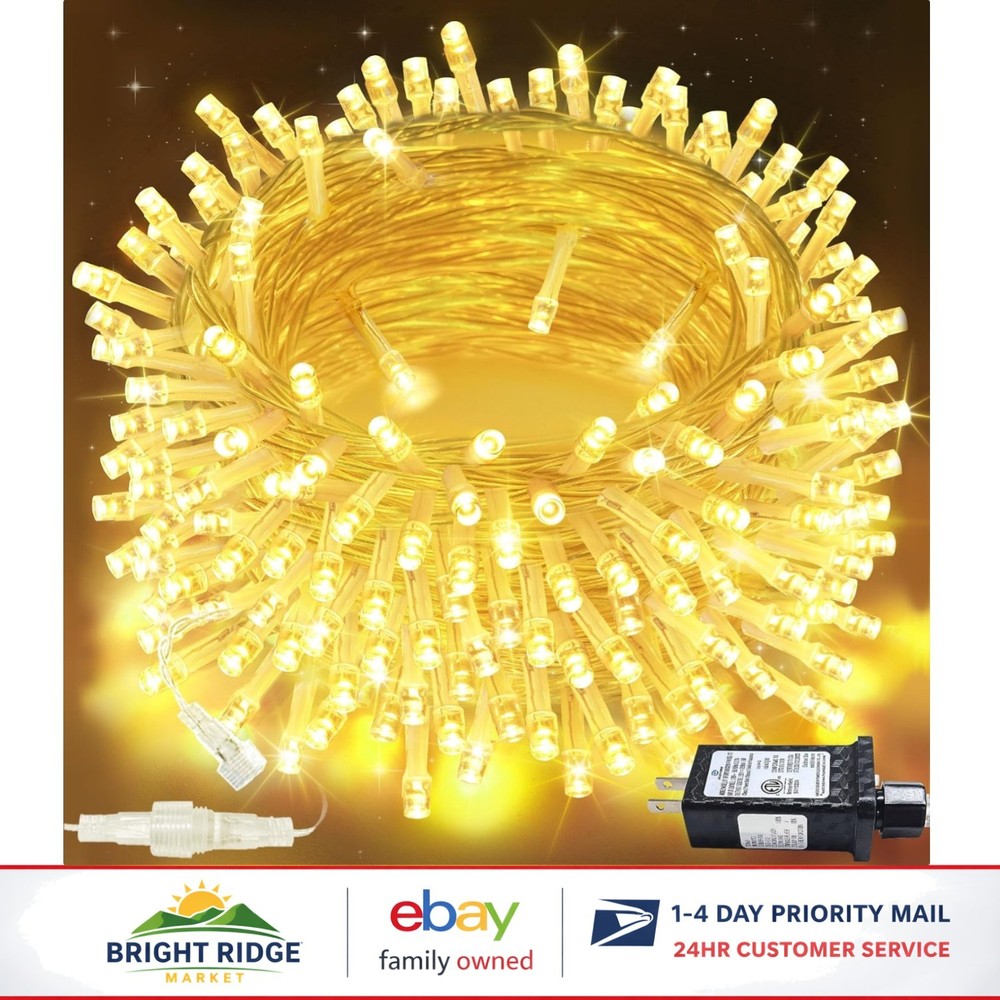 66FT Warm White String Lights with Memory Function, Timer and Connectable Design
