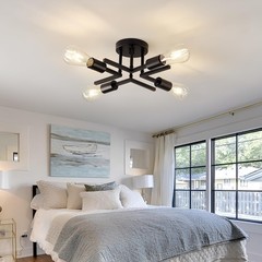 Asgyisa Industrial 4-Lights Semi Flush Mount Ceiling Light Fixture Modern Metal