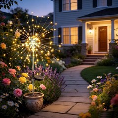 150 LED Solar Firework Lights Outdoor Waterproof Path Lawn Garden Decor Lamp